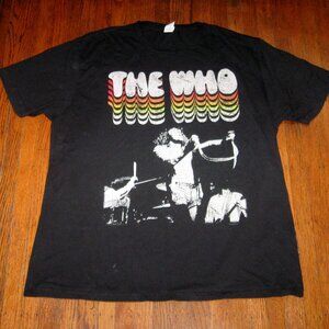 The Who Band Black Graphic T-Shirt Men's XL Vintage Startee Tag 100% Cotton Tee